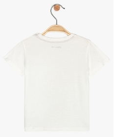 tee-shirt bebe garcon imprime jungle en coton biologique blanc tee-shirts manches courtesA541401_2