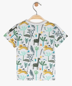 tee-shirt bebe garcon avec coton bio motif tropical grisA541501_2