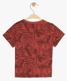 tee-shirt bebe garcon en coton biologique motif feuillage rougeA541701_2