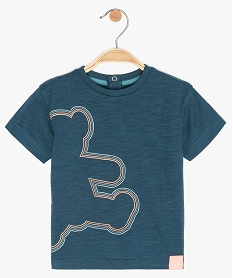 tee-shirt bebe garcon avec motif floque - lulu castagnette bleuA542301_1