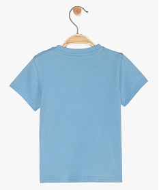 tee-shirt bebe garcon en coton bio avec motif bleuA542801_2