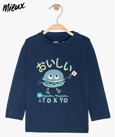 GEMO Tee-shirt bébé garçon imprimé fantaisie Bleu