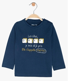 GEMO Tee-shirt bébé garçon à manches longues à motif Bleu