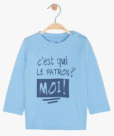 GEMO Tee-shirt bébé garçon à manches longues à motif Bleu