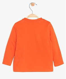 tee-shirt bebe garcon avec motif brode et manches longues orangeA544301_2