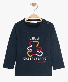tee-shirt bebe garcon chine a motif bouclette - lulu castagnette bleuA545001_1