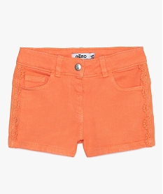 GEMO Short bébé fille en denim à broderies Rouge