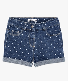 GEMO Short bébé fille en jean à pois Bleu