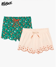 GEMO Short fille imprimé en coton bio (lot de 2) Imprimé