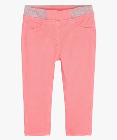 GEMO Jegging bébé fille à taille réglable et ceinture pailletée Rose