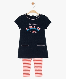 GEMO Ensemble bébé fille 2 pièces robe + legging - Lulu Castagnette Multicolore