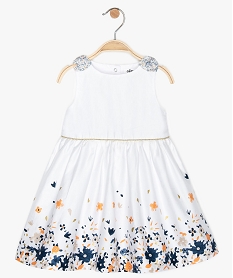 robe bebe fille bouffante et motif fleuri blancA552801_1