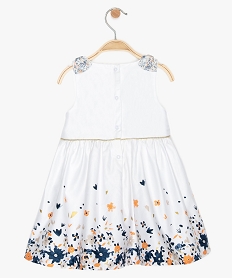robe bebe fille bouffante et motif fleuri blancA552801_2