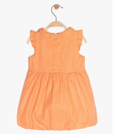 robe bebe fille en coton et lin paillete orange robesA553001_2