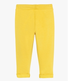 pantalon bebe fille en coton bio avec taille en bord-cote jauneA553801_2