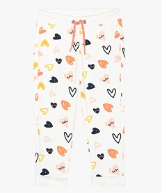 GEMO Pantalon bébé fille en coton bio avec taille en bord-côte Imprimé