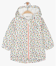 GEMO Manteau bébé fille à capuche fin et déperlant Multicolore
