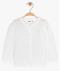 GEMO Gilet bébé fille en maille fantaisie Blanc