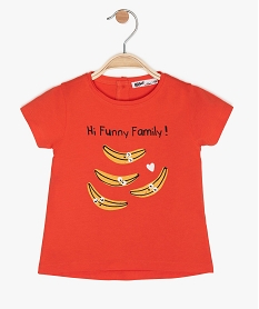 GEMO Tee-shirt bébé fille imprimé en coton biologique Orange