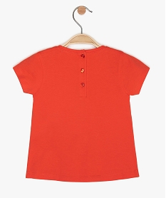 tee-shirt bebe fille imprime en coton biologique orange tee-shirts manches courtesA557701_2
