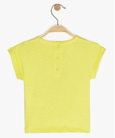 tee-shirt bebe fille loose a motif paillete - lulu castagnette jaune tee-shirts manches courtesA557901_2