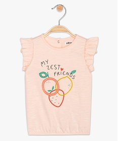 GEMO Tee-shirt bébé fille blousant sans manches Rose