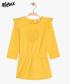 GEMO Robe bébé fille en molleton doux avec coton biologique Jaune