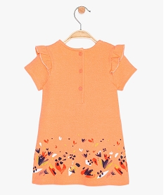 robe bebe fille a manches courtes avec fronces sur les epaules orangeA560801_2