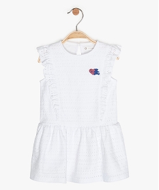 GEMO Robe bébé fille en dentelle et jersey - Lulu Castagnette Blanc