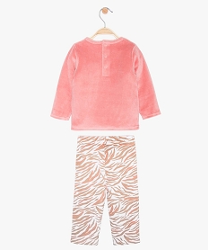 pyjama bebe fille en velours motif tigre rose pyjamas 2 piecesA561601_2