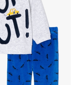 pyjama bebe garcon en velours avec motifs voitures bleuA561801_2