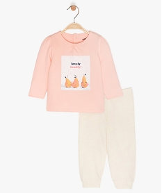 GEMO Pyjama bébé fille imprimé et moucheté Multicolore