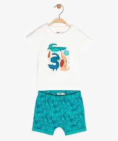 GEMO Pyjashort bébé garçon motif tropical Multicolore