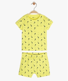 GEMO Pyjama bébé garçon 2 pièces short + tee-shirt Jaune