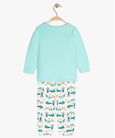 pyjama bebe garcon en coton bio imprime tropical bleuA562701_2