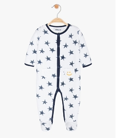 GEMO Pyjama bébé garçon en velours motif étoiles Blanc
