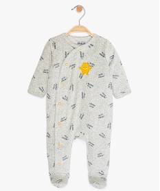 pyjama bebe garcon en velours imprime petit monstre grisA562901_1