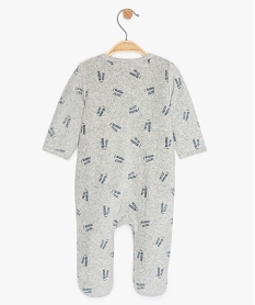 pyjama bebe garcon en velours imprime petit monstre gris pyjamas veloursA562901_2