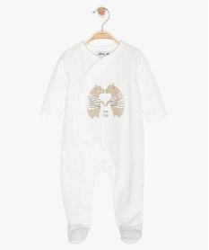 GEMO Pyjama bébé avec motif ours ouverture sur l’avant Blanc