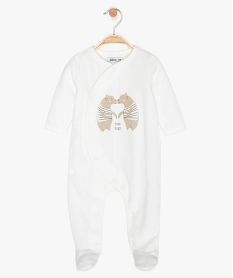 GEMO Pyjama bébé avec motif ours ouverture sur l’avant blanc vif