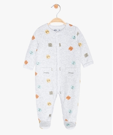 pyjama bebe en velours motif chats grisA563401_1