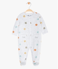 pyjama bebe en velours motif chats gris pyjamas veloursA563401_1