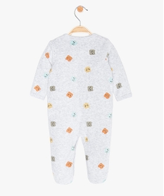 pyjama bebe en velours motif chats grisA563401_2
