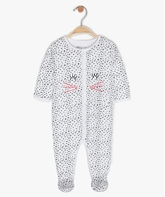 GEMO Pyjama bébé fille imprimé léopard en coton bio Blanc