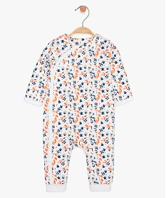 pyjama bebe fille sans pieds imprime fleuri et volants blanc pyjamas ouverture devantA563701_1