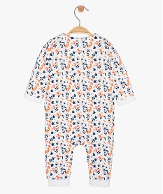 pyjama bebe fille sans pieds imprime fleuri et volants blanc pyjamas ouverture devantA563701_2