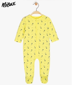 GEMO Pyjama bébé garçon en coton bio imprimé all over Jaune