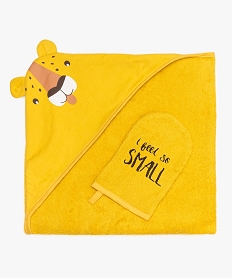 GEMO Cape de bain bébé garçon avec motif lion Blanc