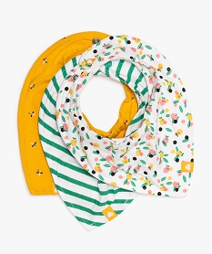 GEMO Bavoir bébé forme bandana avec motif variés (lot de 3) Multicolore