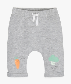 GEMO Pantalon bébé garçon souple motif légumes Gris